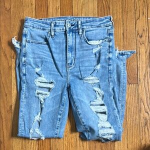 American Eagle Outfitters Blue Skinny Jeans Distressed